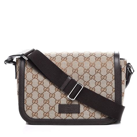 gucci original medium messenger bag beige dark brown